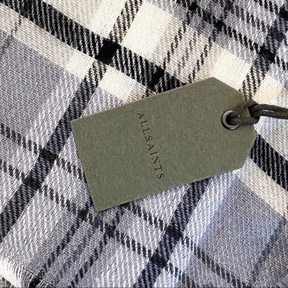 ALL SAINTS WOVEN PLAID SCARF - Picture 6 of 6